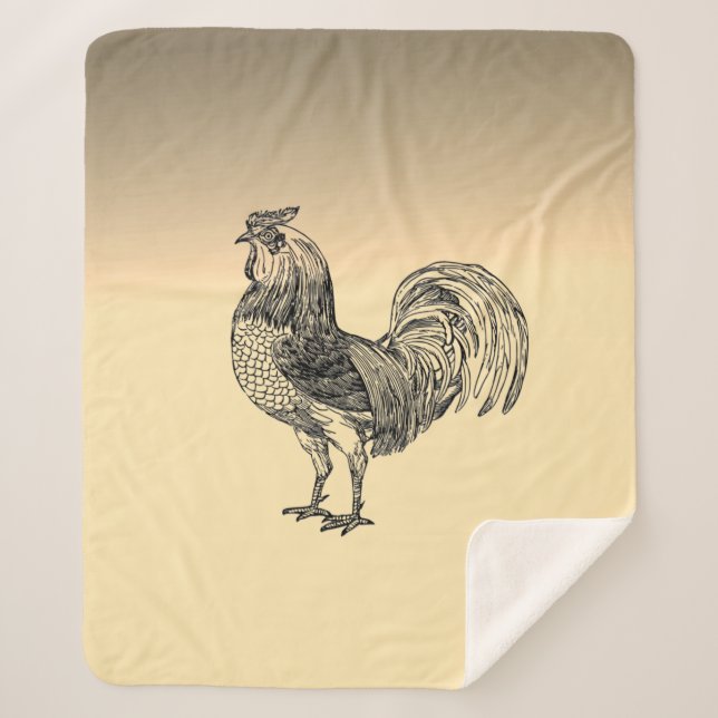 Cobertor Sherpa Rustic Rooster (Frente)