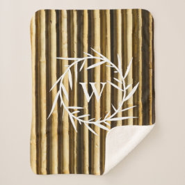 Cobertor Sherpa Rústica Bamboo Monograma Linhas Verticais Padrão S