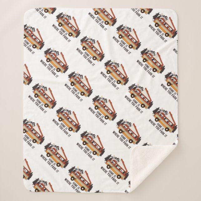 Cobertor Sherpa RV Tent Trailer "Home is Where You Park It" (Frente)