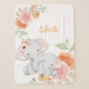 Cobertor Sherpa Safari Animal Personalizado Menina Blanket