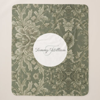 Cobertor Sherpa Sage Green Flora Elegante Sherpa Blanket