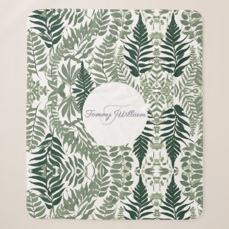 Cobertor Sherpa Sage Green Floral Elegante