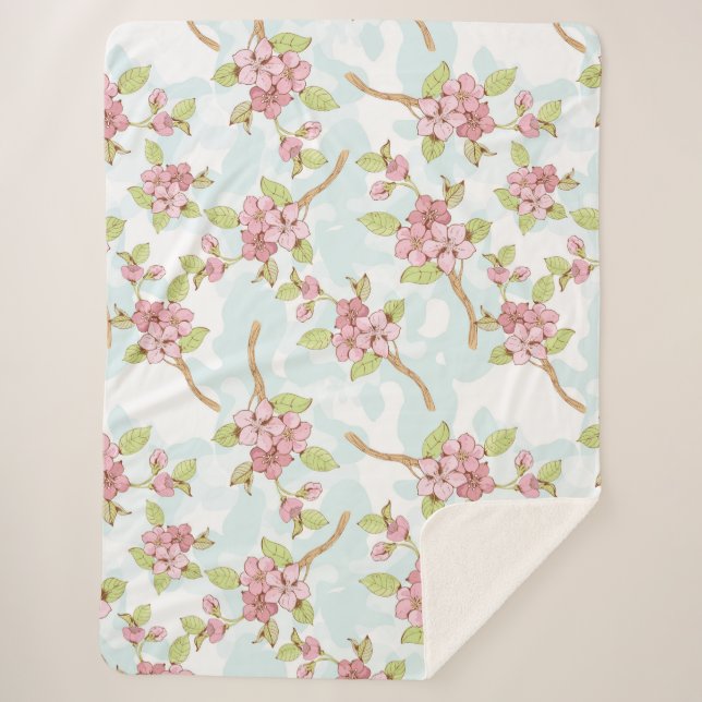 Cobertor Sherpa Sakura/Cereja Flor (Frente)