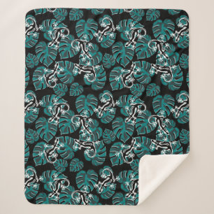 Cobertor Sherpa Salamander e Green Leaf Pattern