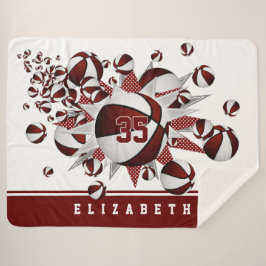 Cobertor Sherpa salão desportivo maroon raparigas basketball estre