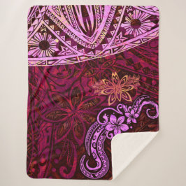 Cobertor Sherpa Salpico Vermelho de Lava do vestido tribal samoano