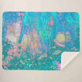 Cobertor Sherpa Salto de Aqua Trippy com flores psicodélicas