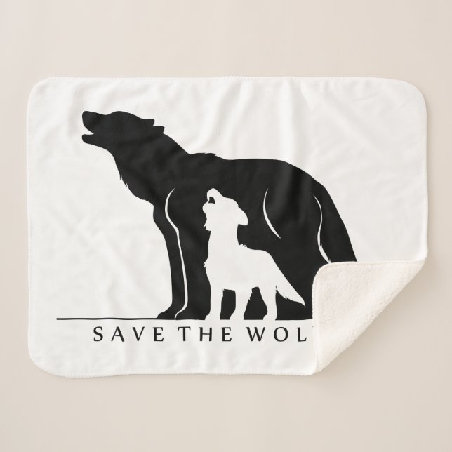 Cobertor Sherpa Salve os Lobos (Frente (Horizontal))