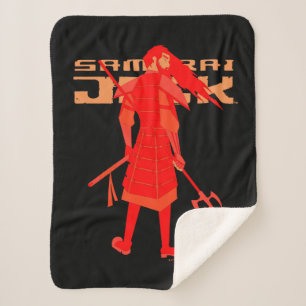 Cobertor Sherpa Samurai Jack Red Warrior Graphic