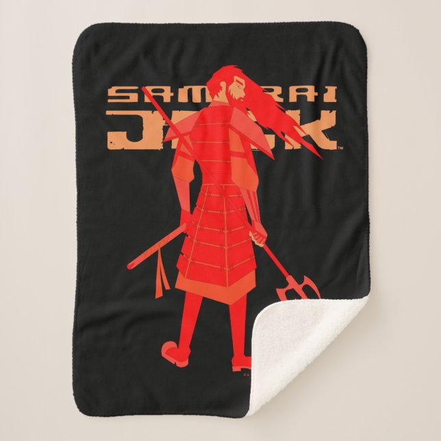 Cobertor Sherpa Samurai Jack Red Warrior Graphic (Frente)