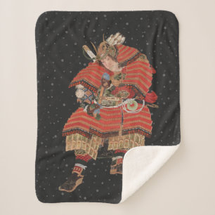 Cobertor Sherpa Samurai Warrior Vintage - Arte Japonesa