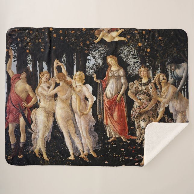 Cobertor Sherpa Sandro Botticelli - La Primavera (Frente (Horizontal))