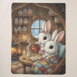 Cobertor Sherpa Santuário Caprichoso de Coelhos de Inverno