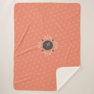 Cobertor Sherpa Sapato de Cavalo Sortudo Monograma Equestre