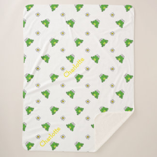 Cobertor Sherpa Sapo bonito e flores Sherpa Blanket