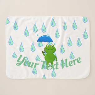 Cobertor Sherpa Sapo Kawaii e Chuva
