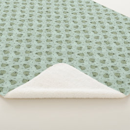 Cobertor Sherpa Sapos de Sage Bubble - o padrão verde de crianças.