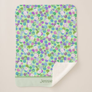 Cobertor Sherpa Sapos Verdes Nome Personalizado Unisex Baby