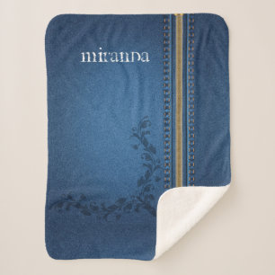 Cobertor Sherpa Sarja de Nimes pintada Flourish de jeans