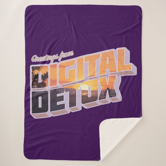 Cobertor Sherpa Saudações do Digital Detox (Frente)
