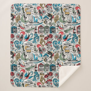 Cobertor Sherpa Saudade // motivos populares de Portugal