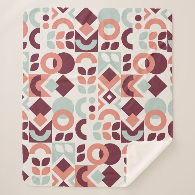 Cobertor Sherpa Scandinavian pattern design. Simple modern retro b (Frente)