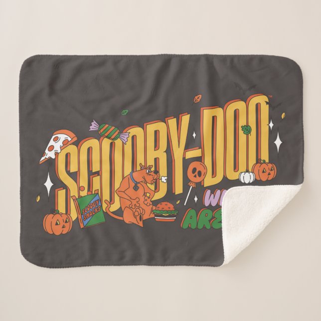 Cobertor Sherpa Scooby-Doo Halloween Snack Logo (Frente (Horizontal))