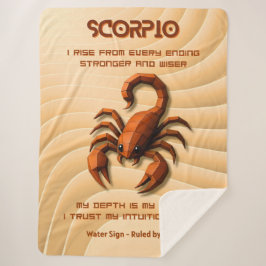 Cobertor Sherpa Scorpio Zodiac Sign Modern 3D Astrology Design