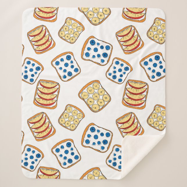 Cobertor Sherpa Seamless pattern of toast (Frente)