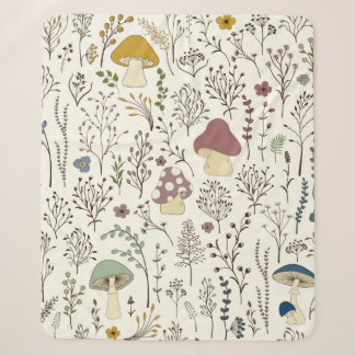 Cobertor Sherpa Seamless pattern. Set of colorful wild plants and 
