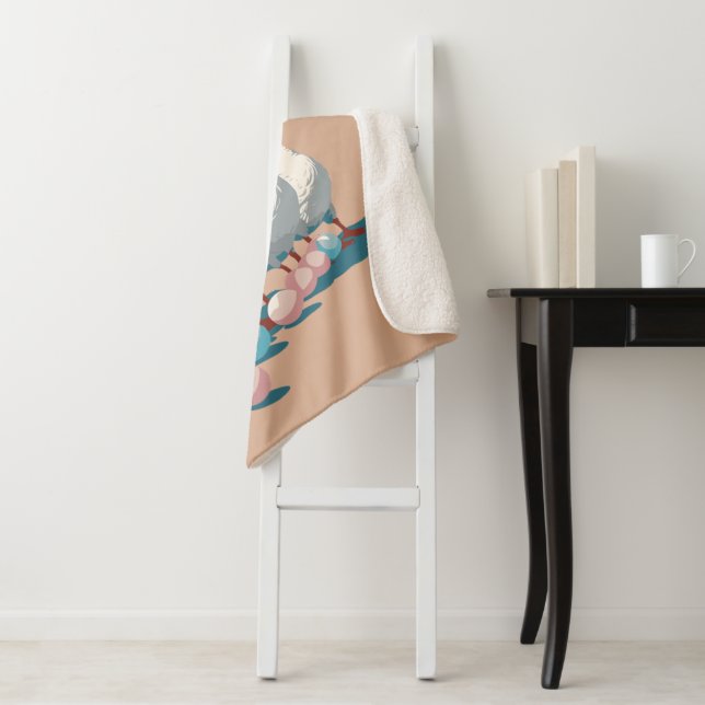 Cobertor Sherpa Seis Gansos Pondo Estêncil no Estilo 3 (In Situ)