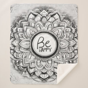 Cobertor Sherpa Seja feliz com os Padrões Mandala