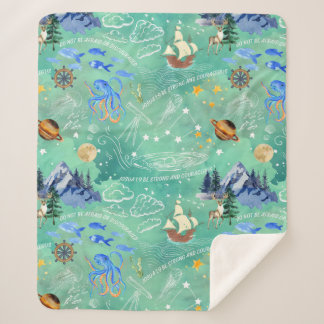 Cobertor Sherpa Seja forte e corajoso - Impressão de padrão perfei