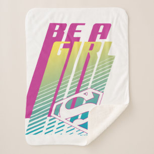Cobertor Sherpa "Seja uma garota" - Gráfico da super garota