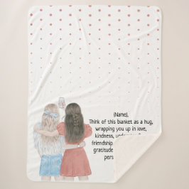 Cobertor Sherpa Seleção de Girls Melhores Amigos Carta Nota Person