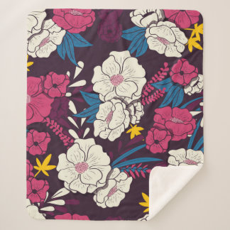 Cobertor Sherpa Selva floral com padrão de colheita de cobras, tro