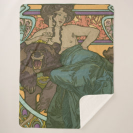 Cobertor Sherpa Sem título por Alphonse Mucha (1902)