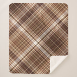 Cobertor Sherpa Sementes e Loucos Xadrez castanho