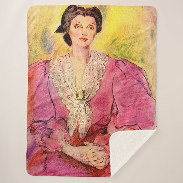 Cobertor Sherpa senhora rosa (Frente)