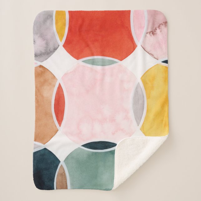 Cobertor Sherpa Sensical - Padrão do círculo (Frente)