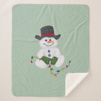 Cobertor Sherpa Sentado Snowman