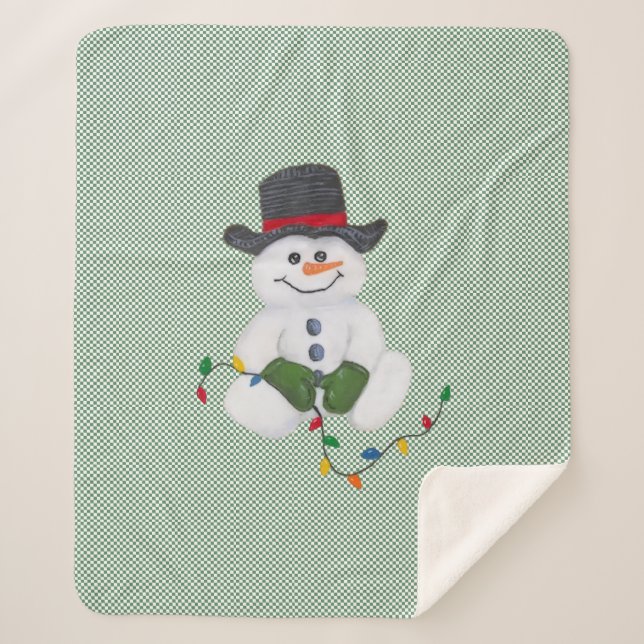 Cobertor Sherpa Sentado Snowman (Frente)