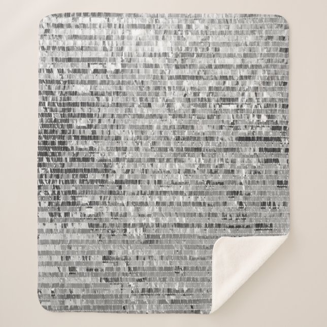 Cobertor Sherpa Sequências prateadas, fundo sem costura glamouroso (Frente)