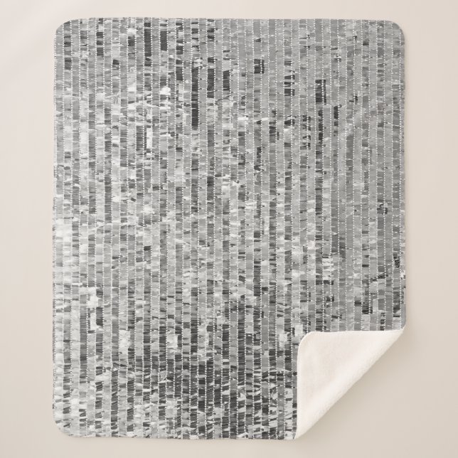 Cobertor Sherpa Sequências prateadas padrão sem soldadura (Frente)