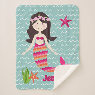 Cobertor Sherpa Sereia no padrão das ondas Sherpa Throw