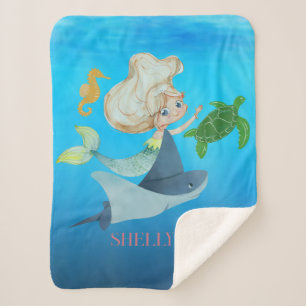Cobertor Sherpa Sereia Personalizada