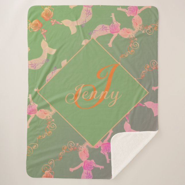 Cobertor Sherpa Sereia Romântica Rosa (Frente)
