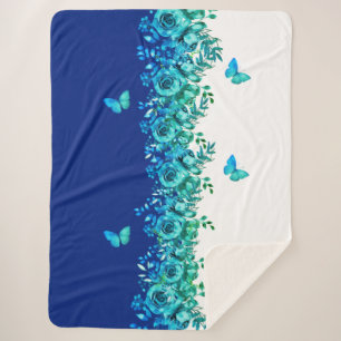Cobertor Sherpa Serenity Blue Petal