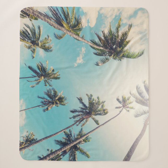 Cobertor Sherpa Serenity Tropical Beach Landscape (Frente)