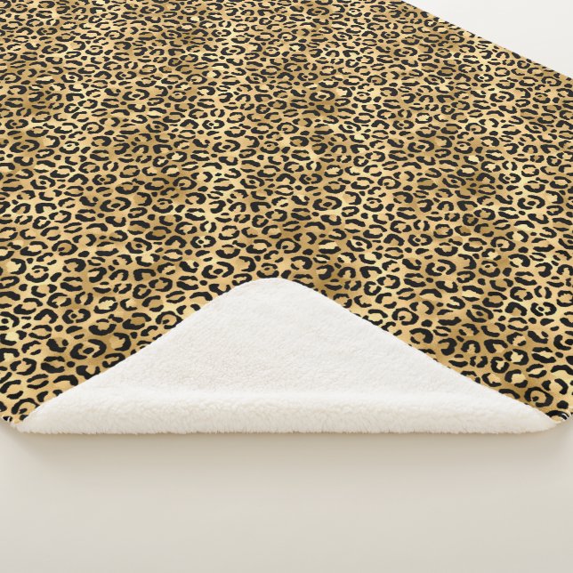 Cobertor Sherpa Série Blue and Gold Leopard Design 2 (3/4)